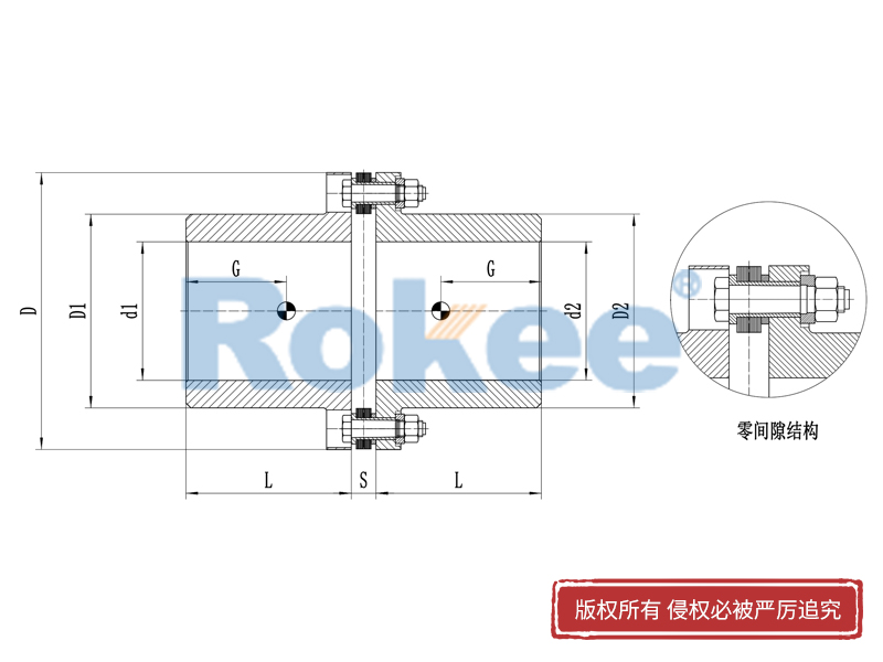 RLA直流电机联轴器,RLA标准单节金属膜片联轴器